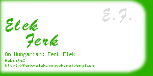 elek ferk business card